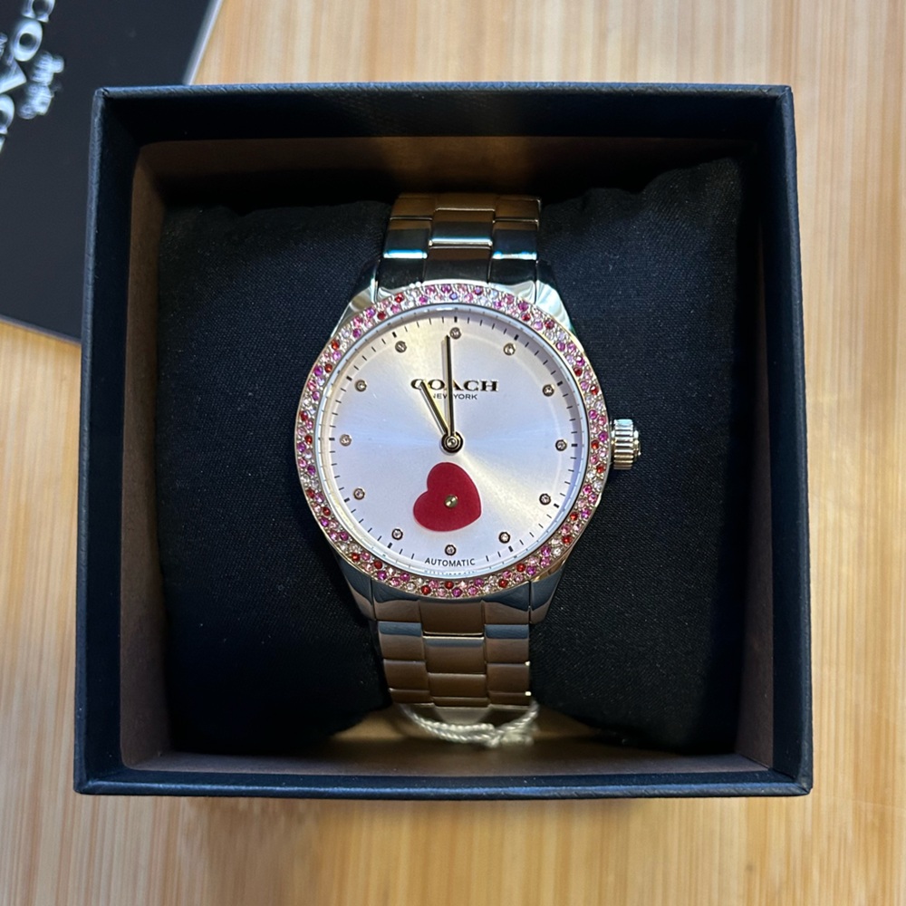 Coach Brooks Automatic Watch with 38mm Pinkish Gold Tone Face & Golden Bracelet - Picture 3 of 8